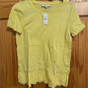 LOFT Sunny Yellow Short Sleeve Tee